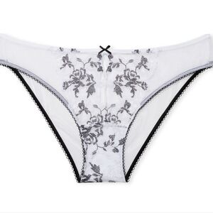 Victoria's Secret sheer cheekini panty w/ black embellishments and keyhole back